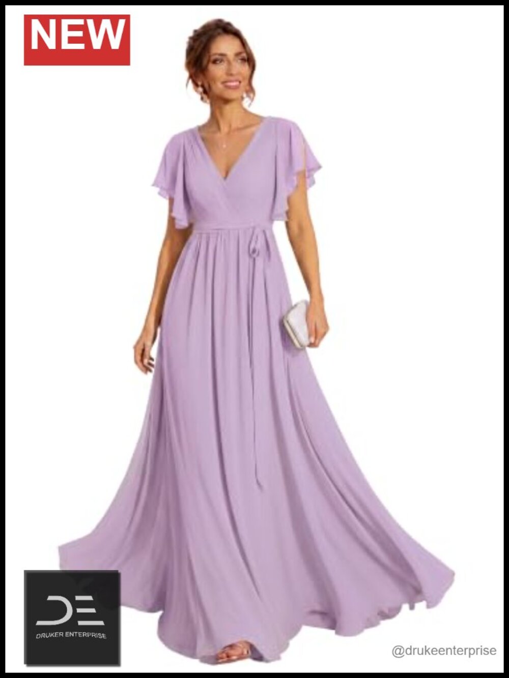 Chiffon V-Neck Maxi Formal Dress